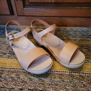 Sandgrens Clogs - Vienna Low Heel Clog Sandal - Nude Vegetable Tanned Leather